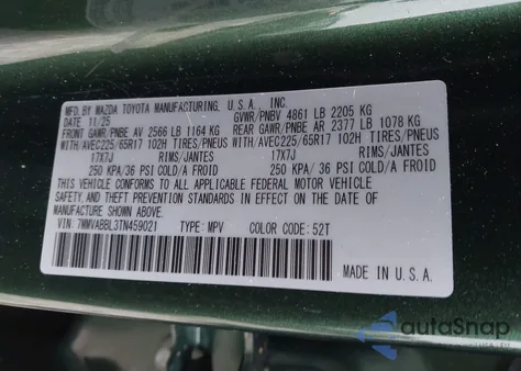 2026 Mazda Cx-50 2.5 S Preferred из США, поврежденный, VIN 7MMVABBL3TN459021